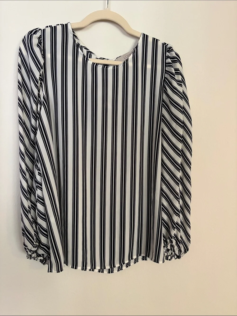 Loft Black & White Striped Long-Sleeve Women's Top